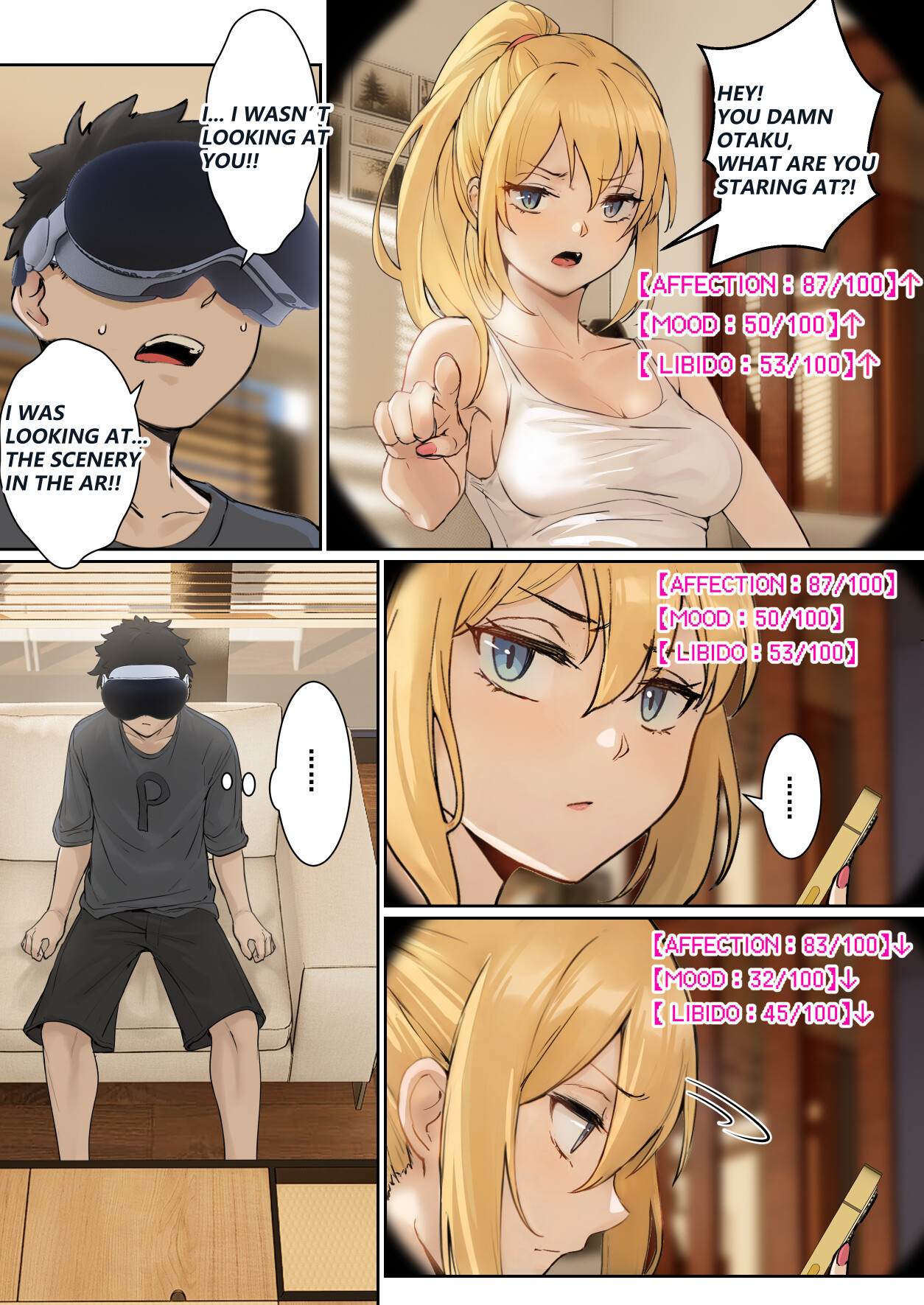 Hentai Manga Comic-My AR glasses can see various stats about my foster sister?!-Read-8